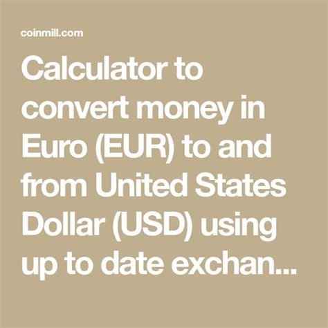 coinmill eur usd|Calculator for United States Dollars (USD) Currency Exchange.